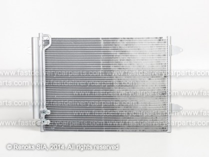 VW Passat 05->10 condenser 615X455X16 with integrated receiver dryer 1.6D/1.9D/2.0D