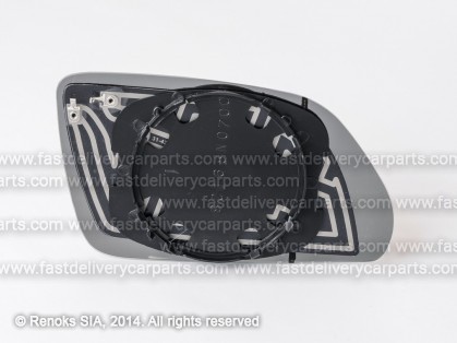 VW Polo 05->09 mirror glass with holder L heated aspherical VIEW MAX