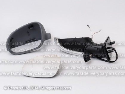 VW Sharan 00->10 mirror L electrical heated primed aspherical with flasher 6pins 04->00