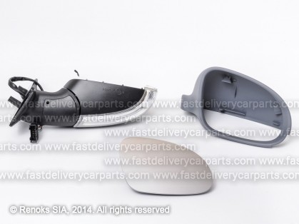 VW Sharan 00->10 mirror R electrical heated primed convex with flasher 6pins 04->00