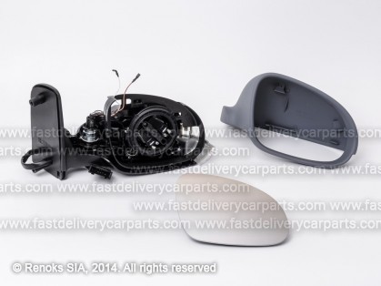 VW Sharan 00->10 mirror R electrical heated primed convex with flasher 6pins 04->00