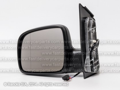 VW Caddy 04->10 mirror L electrical heated black aspherical 5pins