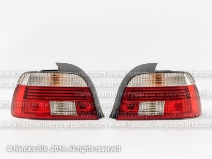 BMW 5 E39 00->04 aizmugures WHITE/RED LED joslas komplekts L+R HELLA