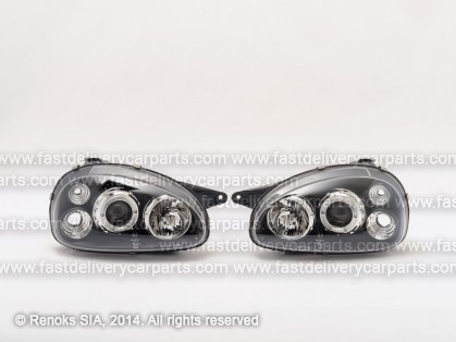 OP Corsa 93->00 head lamp +LED black set E