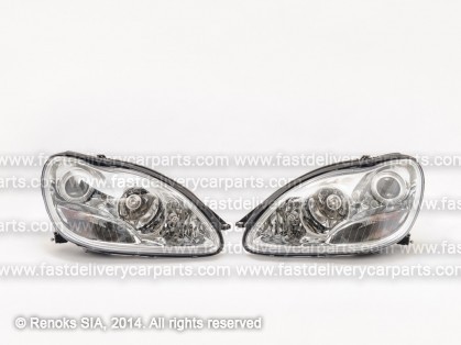 MB S W220 98->02 head lamp XENON CLEAR with motor set 2 pcs E DEPO