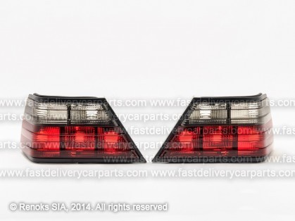 MB E W124 85->95 tail lamp CRISTAL smoked/red set E DEPO