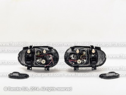 VW Golf 98->03 head lamp H7/H1/H3 blackset E DEPO