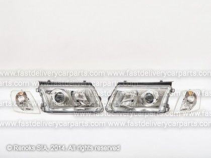 VW Passat 96->00 head lamp with lens with side lampset E DEPO