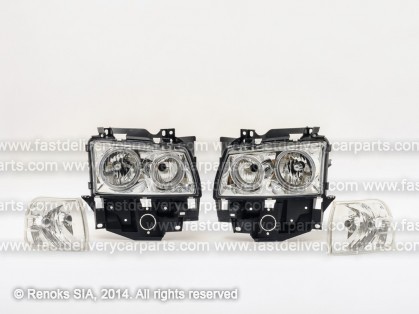 VW Transporter 90->03 head lamp L+R H7/H7 CLEAR manual/electrical without motor set DEPO