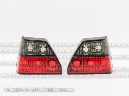 VW Golf 83->91 tail lamp CRISTAL smoked/red set E DEPO