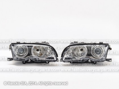 BMW 3 E46 01->05 COUPE head lamp Engel Eyes chrome set L+R DEPO