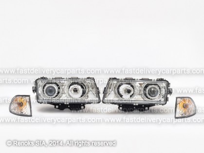 BMW 7 E38 94->01 head lamp with corner lamp XENON +LED light chrome with motor and ballast set E ->99