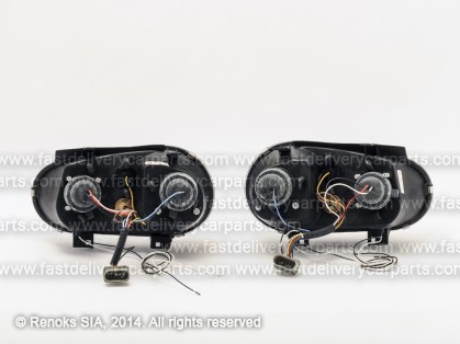 VW Golf 98->03 head lamp H7/H1 light chrome +LEDset E