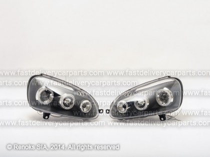 VW Golf 03->09 head lamp Engel Eyes blackset E