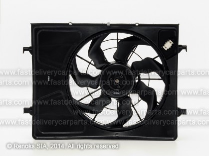 HY i30 07->12 cooling fun with shroud 420mm 180W 3pin with pre-resistor HALLA/HANON