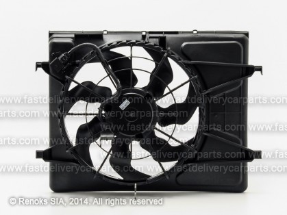 HY i30 07->12 cooling fun with shroud 420mm 180W 3pin with pre-resistor HALLA/HANON